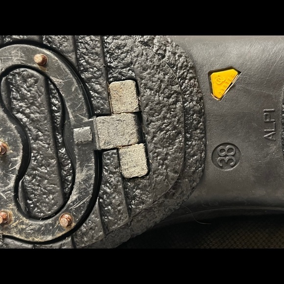 Olang Brown Nylon 100% Wool Lined Winter Boots With Built In Ice Grips Spikes - Picture 11 of 16